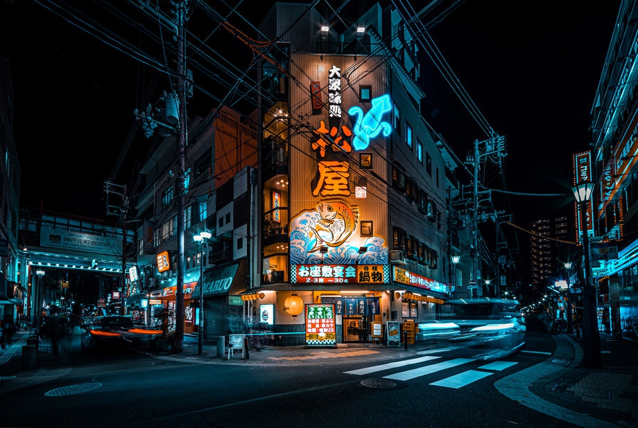 作品欣赏|冷色调的日本夜色 静谧怀旧的古典与现代