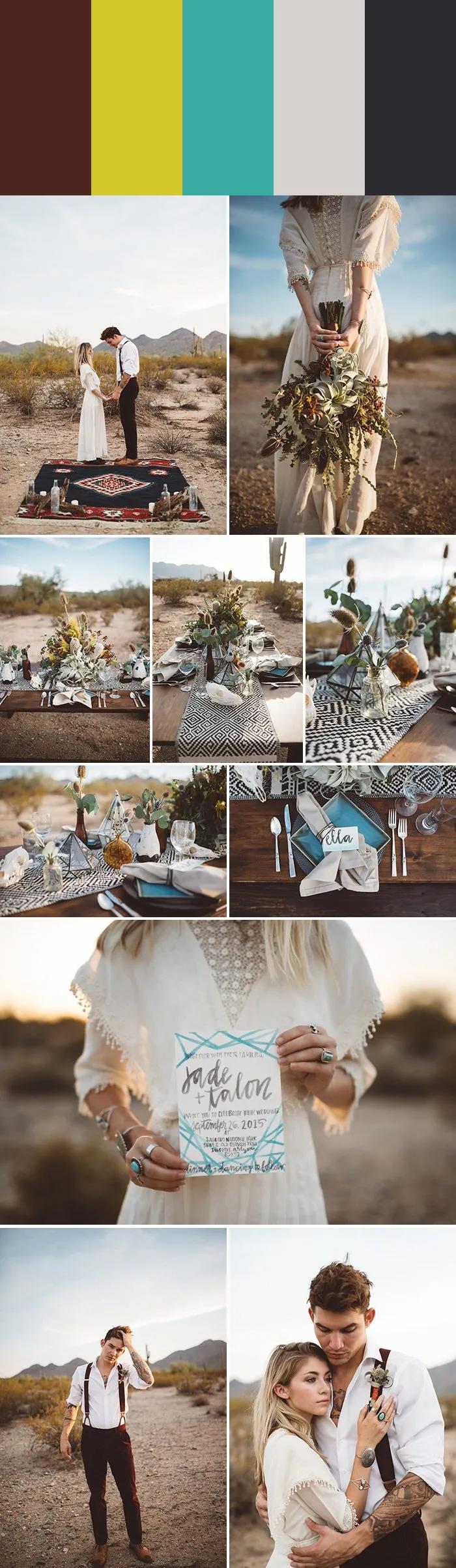 7种沙漠婚礼配色指南，找到适合你的沙漠风情！