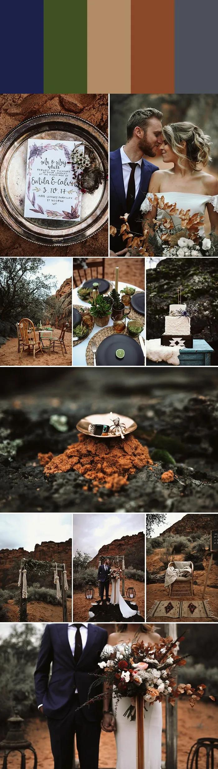 7种沙漠婚礼配色指南，找到适合你的沙漠风情！